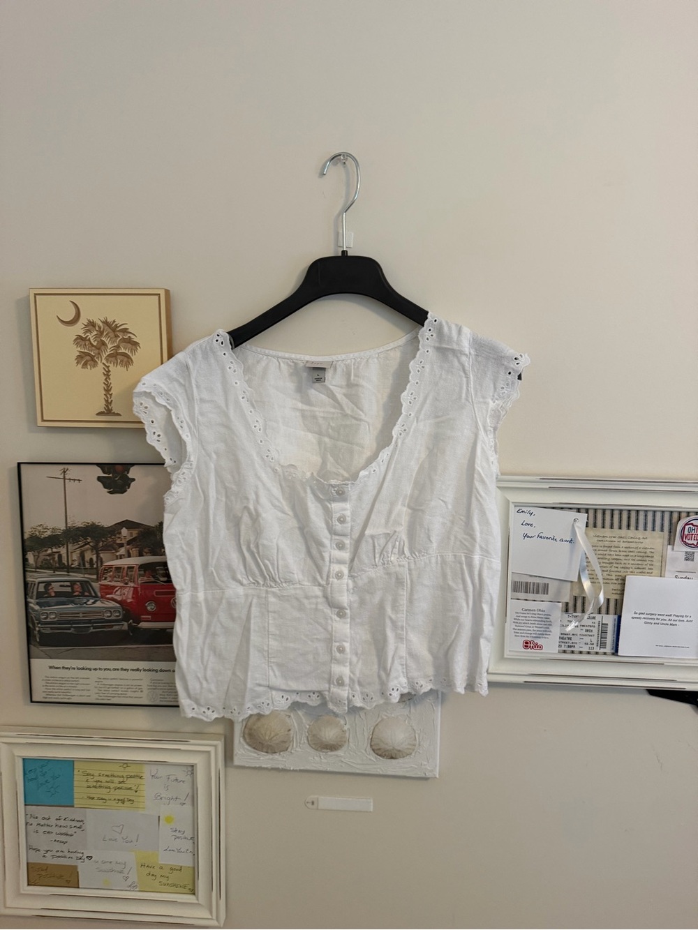 a new day White Eyelet Button-Front Blouse